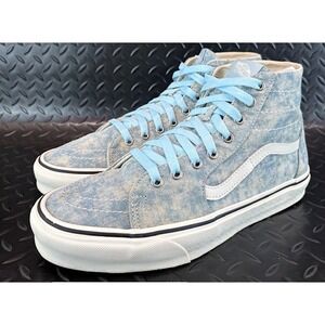 Vans Sk8-Hi Tapered Denim Destroy Blue White 721356 Mens sneakers size 10
